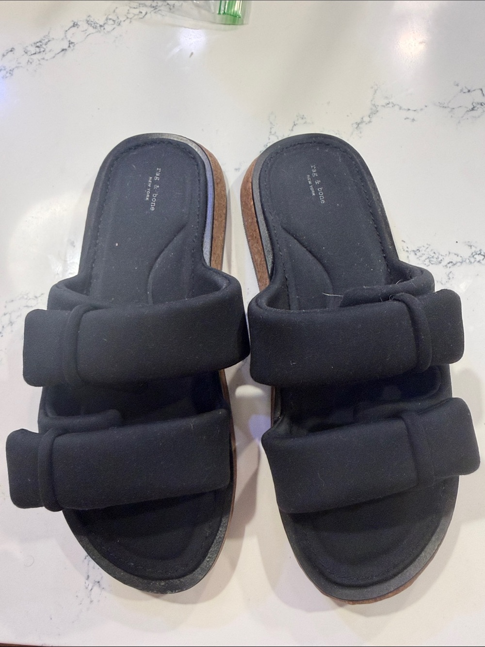 Rag & Bone Women’s Black Padded Slide Sandals - 39